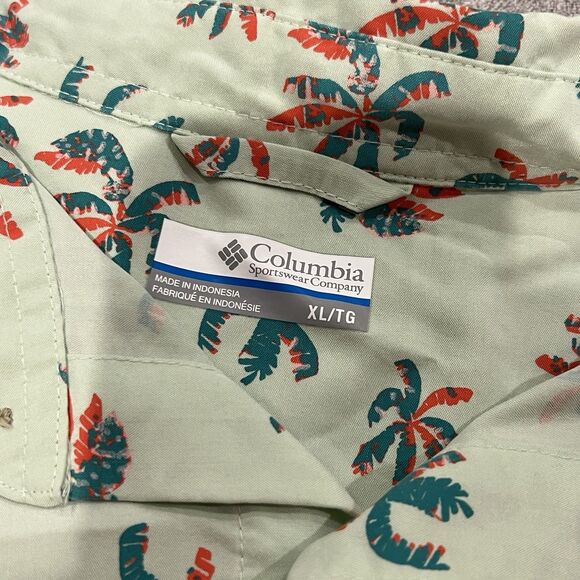 Columbia Omni Shade Short Sleeve Shirt Button Front Floral Men’s UPF 30 XL - Picture 5 of 10